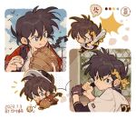  >:( 2boys :d :p anger_vein angry ball bandana baseball_(object) baseball_bat baseball_mitt bird blue_eyes blue_sky braid brown_eyes brown_gloves brown_hair chain-link_fence chibi chinese_commentary clenched_teeth commentary_request dated fang fence frown gloves hibiki_ryouga highres holding holding_ball holding_baseball_bat male_focus multiple_boys open_mouth ranma_1/2 saotome_ranma saotome_ranma_(male) short_hair single_braid single_glove siyer sky smile spoken_anger_vein teeth tongue tongue_out v-shaped_eyebrows yellow_bandana 