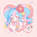  >_o 1girl :o animated animated_gif blue_eyes blue_hair blue_skirt chibi chinese_commentary collared_sweater commentary_request eyelashes fairy_miku_(project_voltage) floating flower flower_in_eye hair_flower hair_ornament hatsune_miku heart heart_background heart_sticker hibiscus holding holding_pillow jigglypuff light_blush long_hair long_sleeves looking_at_viewer looping_animation miniskirt multicolored_eyes multicolored_hair one_eye_closed parted_lips pillow pink_background pink_eyes pink_hair pink_sweater pokemon pokemon_(creature) project_voltage puffy_long_sleeves puffy_sleeves red_flower scrunchie sidelocks skirt sleeves_past_wrists sparkle sticker sticker_on_leg streaked_hair sweater symbol_in_eye tareme twintails two-tone_eyes two-tone_hair very_long_hair vocaloid wavy_hair winking_(animated) wrist_scrunchie xiaoyu_qixing yellow_flower yellow_scrunchie 