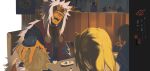  2boys 2girls absurdres blonde_hair commentary_request facial_mark flak_jacket forehead_protector highres jacket jiraiya_(naruto) laughing long_hair mrjieshisu multiple_boys multiple_girls naruto_(classic) naruto_(series) orange_jacket shizune_(naruto) smile spiked_hair teacher_and_student tsunade_(naruto) uzumaki_naruto white_hair 