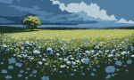 5ner animated animated_gif cloud cloudy_sky field flower flower_field grass highres landscape lightning meadow nature no_humans original outdoors pixel_art scenery sky storm tagme tree white_flower 