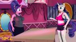  16:9 3d_(artwork) anthro big_breasts breasts carousel_boutique cookie_crumbles_(mlp) digital_media_(artwork) duo equid equine eye_contact female friendship_is_magic furniture hasbro hi_res horn horse inside looking_at_another mammal mirror my_little_pony pony rarity_(mlp) senthaurekmern source_filmmaker standing table unicorn watermark wide_hips widescreen window 