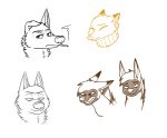  aardwolf al_(weaver) angry anneke_(weaver) anthro betty_(weaver) canid canine canis charlie_(weaver) corsac_fox disney female fox group hyaenid looking_at_viewer male mammal narrowed_eyes neck_tuft pack_street skunkbutt_(artist) smoking squint tuft wolf wolter_(weaver) zootopia 