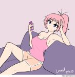  1girl animated animated_gif breasts flashing lewd-zko nipples shorts 