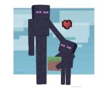 &lt;3 2020 ambiguous_gender black_body black_skin block blue_background carrying carrying_object cloud dirt duo enderman grass hi_res humanoid looking_up minecraft nintendo not_furry nude patting patting_head pupils purple_eyes simple_background size_difference sky smol square_pupils standing starshinesy super_smash_bros. super_smash_bros._ultimate video_games white_background young 