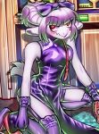  2020 anthro asian_clothing blush bovid breasts caprine chinese_clothing chinese_dress clothing devil_turtle_(artist) dress east_asian_clothing female goat goat_lucifer_(helltaker) helltaker hi_res legwear lucifer_(helltaker) mammal purple_clothing reborn red_eyes solo stockings video_games 