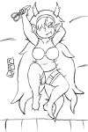  2:3 bra breasts clothing demon disney fangs female hair hekapoo hi_res horn humanoid legwear lingerie long_hair monochrome scissors six343 sketch solo star_vs._the_forces_of_evil stockings thick_thighs underwear 