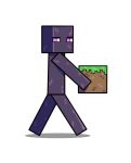  ambiguous_gender black_body black_skin block carrying carrying_object dino-my-life dirt enderman grass hi_res humanoid looking_away looking_back minecraft nintendo not_furry nude pink_eyes shadow simple_background solo super_smash_bros. super_smash_bros._ultimate video_games walking white_background 
