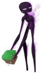  2020 absurd_res alpha_channel ambiguous_gender bald black_body black_skin block bone carrying carrying_object detailed dirt enderman glowing glowing_body glowing_eyes grass hi_res humanoid long_arms long_legs looking_away looking_back minecraft narrowed_eyes not_furry nude pink_sclera rib_cage simple_background skinny skull solo squint standing tall thousandarms transparent_background video_games white_eyes 