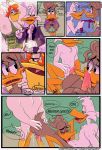  all_fours anal anal_penetration anatid anseriform anthro avian bird bodily_fluids butt butt_grab clothing comic cum cum_in_ass cum_inside cum_while_penetrated darkwing_duck disney doggystyle duck ducktales_(2017) fellatio fenton_crackshell from_behind_position genital_fluids genitals group group_sex hand_on_butt hi_res launchpad_mcquack lemure male male/male monster narrowed_eyes necktie nervous nude oral penetration penile penis penis_tip sex spread_legs spreading sweat sweatdrop threesome undressing urine wide_hips 