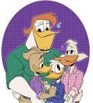  &lt;3 anatid anseriform anthro avian bedroom_eyes bird blush clothed clothing darkwing_duck disney donald_duck duck ducktales_(2017) fenton_crackshell group hand_on_butt hands_on_hips hi_res launchpad_mcquack male male/male narrowed_eyes seductive tejedora7 