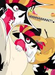  absurd_res anthro braixen breasts clothing comic cunnilingus fellatio female female/female feral fur group hat headgear headwear hi_res licking male male/female nintendo nipples oral oral_penetration penetration penile pok&eacute;mon pok&eacute;mon_(species) ponporio_(artist) red_eyes sex sneasel tongue tongue_out typhlosion vaginal video_games witch_hat yellow_body yellow_fur yellow_nipples 