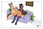  anthro canid canine canis digital_media_(artwork) dogurai domestic_dog furniture ichy mammal narcoticdrea sofa stark 