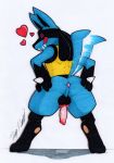 &lt;3 animal_genitalia animal_penis anthro anus balls black_balls blue_body blue_fur bodily_fluids butt canid canine canine_penis digitigrade drooling erection fur genitals hi_res hypnosis looking_at_viewer lucario male mammal mind_control nintendo penis pok&eacute;mon pok&eacute;mon_(species) rotten_owl saliva simple_background solo spiral_eyes spread_anus spreading tailwag tongue traditional_media_(artwork) video_games white_background 