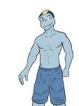  3:4 abs anthro anthrofied athletic athletic_anthro athletic_male bottomwear bulge clothed clothing fuze hi_res machop male navel nintendo nipples pecs pok&eacute;mon pok&eacute;mon_(species) portrait shorts simple_background solo three-quarter_portrait topless video_games white_background 