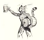  0laffson 2020 5_fingers anthro cheetah clothed clothing drunk drunk_bubbles felid feline fingers male mammal open_mouth smile solo standing substance_intoxication teeth tongue topless traditional_media_(artwork) 