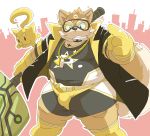  2020 anthro bulge canid canine canis clothed clothing domestic_dog gloves handwear hi_res hottophoto humanoid_hands kemono live-a-hero male mammal overweight overweight_anthro overweight_male procy solo video_games visor 