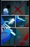 absolutedream animated_skeleton bone comic digital_media_(artwork) english_text hi_res nails not_furry paint sans_(undertale) skeleton solo tearing text undead undertale video_games 