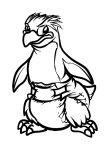  avian beak bird black_and_white colorless crested_penguin cute_face diaper feral flippers fluffy line_art macaroni_penguin male monochrome penguin solo toony 