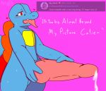  anthro ask_blog big_penis bodily_fluids cum english_text genital_fluids genitals hi_res huge_penis hyper hyper_genitalia hyper_penis knot male nintendo penis petro_(artist) pok&eacute;mon pok&eacute;mon_(species) precum presenting solo text totodile video_games 