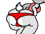  4:3 animal_humanoid animated anonymous_artist anthro big_butt butt clothing disney female flipnote_studio huge_butt humanoid judy_hopps lagomorph lagomorph_humanoid low_res mammal mammal_humanoid short_playtime solo tight_clothing underwear zootopia 