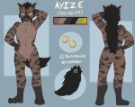  ayize_(trustnthrusto) butt caktusjuice ear_piercing ear_ring featureless_crotch fur hyaenid male mammal nude piercing solo striped_hyena 
