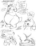  aldi annoyed anthro belly black_and_white chubby_cheeks chubby_male dialogue ears_down graphite_(artwork) lagomorph leporid male mammal monochrome overweight overweight_anthro overweight_male pencil_(artwork) pivoted_ears rabbit scale sketch solo traditional_media_(artwork) weight_gain 
