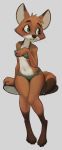  4_fingers akiratan anthro blush bra canid canine claws clothing female fingers fox fur green_eyes hi_res mammal multicolored_body multicolored_fur simple_background sitting solo two_tone_body two_tone_fur underwear 