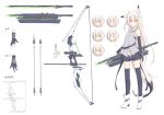  1girl animal_ears archery arrow_(projectile) arrow_(symbol) black_legwear boots bow_(weapon) flat_chest fox_ears fox_girl fox_tail grey_hair hair_ornament hairclip highres holding holding_arrow holding_weapon long_hair original shorts tail weapon white_hair yellow_eyes yukishiro_haku 