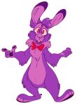  &lt;3 2020 alpha_channel anthro bonnie_(fnaf) buckteeth cheek_tuft chest_tuft eyebrows facial_tuft fingers five_nights_at_freddy&#039;s freckles fur hair hi_res lagomorph leporid looking_at_viewer mammal pawpads purple_body purple_fur purple_hair purple_inner_ear rabbit red_eyes ribbons simple_background solo taur0s teeth transparent_background tuft video_games 