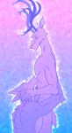  anthro beastars blush body_worship canid canine canis cervid duo embrace eye_contact fur hand_on_back hand_on_head hand_on_stomach hi_res kissing kissing_chest legoshi_(beastars) looking_at_another looking_down looking_up louis_(beastars) male male/male mammal monochrome nude predator/prey romantic_couple spicedpopsicle standing wolf worship 