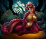  anthro breasts claws female fivel hi_res non-mammal_breasts nude reptile scalie snake solo tongue 