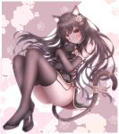  absent animal_ears chinadress heels neko nekomimi skirt_lift stockings tail thighhighs 