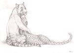  2020 ambiguous_gender autumn_sunrise felid feline feral leopard male mammal pantherine semi-anthro smile traditional_media_(artwork) whiskers 
