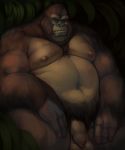  2020 anthro ape balls digital_media_(artwork) foreskin genitals gorilla haplorhine hi_res long_foreskin male mammal nipples nude overweight overweight_anthro overweight_male penis primate quorum-s solo uncut 