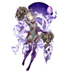  1girl barefoot blonde_hair blood blood_on_face bloody_clothes briar_rose_(sinoalice) corruption crown empty_eyes expressionless full_body full_body_tattoo hospital_gown ji_no looking_at_viewer multicolored multicolored_skin official_art pale_skin purple_skin sinoalice solo tattoo thorn thorns torn_clothes transparent_background yellow_eyes 
