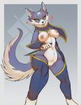  &lt;3 2020 anthro anthrofied areola black_nose blue_body blue_fur blue_tail blush breasts canid canine canis canyne capcom dagger domestic_dog eternity-zinogre female fur genitals hi_res holding_object holding_weapon mammal melee_weapon monster_hunter monster_hunter_rise nipples palamute pussy signature simple_background solo tongue tongue_out video_games weapon white_body white_fur white_tail yellow_eyes 