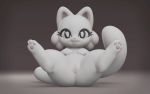  2020 3d_(artwork) animated big_eyes digital_media_(artwork) fe felid feline female feral genitals kekitopu looking_at_viewer lotion_cat mammal pawpads pussy short_playtime simple_background spread_legs spreading turntable_(animation) 