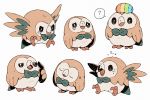  animal_focus bird bluekomadori closed_eyes commentary_request creature gen_7_pokemon no_humans owl pokemon pokemon_(creature) rowlet scared standing starter_pokemon tears 