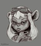  2020 anthro chip_&#039;n_dale_rescue_rangers clothed clothing digital_media_(artwork) disney eyewear female fur gadget_hackwrench goggles hair hi_res looking_at_viewer mammal monochrome murid murine portrait rodent solo vylfgor 