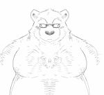  2020 anthro belly eyewear glasses hi_res kemono male mammal moobs nipples overweight overweight_anthro overweight_male simple_background solo suishou0602 ursid white_background 