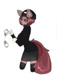  absurd_res clothing domestic_ferret female handcuffs hi_res mammal mustela mustelid musteline shackles uniform 