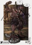 2024 2_heads 3_toes anthro armor bakool_ja_ja balls barazoku biceps big_balls big_muscles big_pecs big_penis calf_muscles clothing daemontor duo english_text feet final_fantasy final_fantasy_xiv final_fantasy_xiv:_dawntrail flexing flexing_bicep foot_on_chest forked_tongue genitals headgear helmet hi_res huge_balls huge_penis human humanoid_genitalia humanoid_penis hyper hyper_balls hyper_genitalia hyper_penis lizard male male/male mammal mamool_ja mostly_nude_anthro mostly_nude_male multi_head muscular muscular_anthro muscular_male pecs penis reptile scales scalie square_enix text toes tongue tongue_out ych_(character)