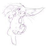 1:1 animal_genitalia anus balls big_ears derfisch domestic_cat felid feline felis feral fully_sheathed fur genitals hybrid lagomorph leporid looking_at_viewer lying male mammal multi_nipple nipples nude on_back one_eye_closed penis rabbit raised_leg sheath sketch solo sparkz spread_legs spreading wink winking_at_viewer