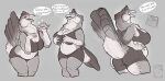 2026 anthro avian beak belly belly_overhang big_belly big_breasts big_butt biped bird bombird breasts butt chicken claws clothed clothed_anthro clothed_female clothing digital_drawing_(artwork) digital_media_(artwork) english_text female fingers front_view galliform hi_res huge_breasts looking_at_viewer non-mammal_breasts overweight overweight_anthro overweight_female phasianid pregnant rear_view smile solo standing tail text thick_thighs tongue wide_hips