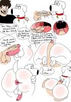 3_toes anonymous_artist anthro anus balls big_butt big_penis black_clothing black_nose black_shirt black_topwear blush bodily_fluids body_blush brian_griffin brown_hair butt butt_blush canid canine canis cip clothing collar collar_only dialogue domestic_dog duo english_text family_guy feet fingers frottage fur gaping gaping_anus genitals hair half-closed_eyes hand_on_shoulder handjob hi_res hot_dogging human human_on_anthro humanoid humanoid_genitalia humanoid_penis humor internal internal_oral interspecies male male/male male_anthro male_human mammal narrowed_eyes nude penile penis penis_between_buttocks penis_on_tongue penises_touching pink_anus pink_penis red_collar sex shirt short_tail simple_background small_tail spread_butt spreading sweat tail teeth text toes topwear uvula white_balls white_body white_fur