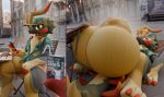 3d_(artwork) absurd_res anthro arthropod balls big_balls big_bulge big_penis bottomwear bread bulge centipede chair claws clothing comic croissant detailed_bulge digital_media_(artwork) duo electronics expansion food furniture genital_expansion genital_outline genitals hat headgear headwear hi_res huge_balls huge_bulge huge_penis hyper hyper_balls hyper_bulge hyper_genitalia hyper_penis juice_box looking_at_viewer male myriapod pastry penis penis_expansion penis_outline phone shirt shorts spiral spiral_eyes table tooeks topwear two_panel_image