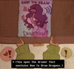 ambiguous_gender big_breasts big_butt breasts butt clothing cover deltarune dragon dress english_text exclamation_point faceless_ambiguous faceless_character faceless_human fire first_person_view hair hi_res how_to_draw_dragons human human_pov kris_dreemurr leaning leaning_forward long_hair mammal mythological_creature mythological_scalie mythology narration non-mammal_breasts non-mammal_hair open_mouth pose pov_hands purple_hair scalie side_boob sillysadduck smile soul_(undertale) tan_body tan_skin text thick_thighs undertale_(series) white_clothing white_dress