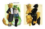 anthro blush bodily_fluids bottomwear cargo_pants clothing cum cum_in_ass cum_inside dragon drone dronification duo femboy fluffy footwear fur furred_dragon furred_scalie fuzzy genital_fluids hi_res horn kyaro latex latex_drone legwear lock_bulge lock_symbol male male/male mythological_creature mythological_scalie mythology pants pattern_clothing pattern_legwear pattern_thigh_highs sam_(samthederg) scalie shoes shy socks striped_clothing striped_legwear striped_thigh_highs stripes thigh_highs thigh_socks yellow_body