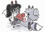 >_< 2026 anthro anthro_on_anthro arm_warmers armwear bat black_hair bodily_fluids clothed clothing countershading cum erection eyes_closed feet female femboy fluffy fluffy_tail foot_fetish foot_play footjob fur genital_fluids grey_body grey_fur grey_hair hair leaking_cum legwear looking_pleasured male male/female mammal nezumiminsfw outercourse partially_clothed pattern_clothing pattern_legwear pattern_thigh_highs sex shadow shirt simple_background striped_clothing striped_legwear striped_thigh_highs stripes tail thigh_highs topwear