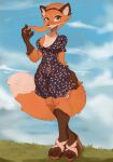 1970s_clothing 1970s_theme 3_toes 4_fingers absurd_res accessory anthro areola belly big_breasts breasts canid canine clothed clothed_anthro clothed_female clothing curly_hair curvy_figure digit_ring dress fan_character feet female fingers fluffy fluffy_ears fluffy_hair fluffy_tail footwear fox fox_ears fox_tail fur green_eyes greengirdle hair hair_accessory hairs hand_on_hip hi_res jewelry long_hair mammal mature_anthro mature_female mother_(lore) navel neck_tuft nipples open_mouth orange_body orange_fur orange_hair parent_(lore) playful playful_face ponytail retro ring ring_(jewelry) shoes short_dress tail toes tuft wedding_ring wide_hips wife